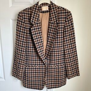 Pendleton Tan and Brown Houndstooth Blazer